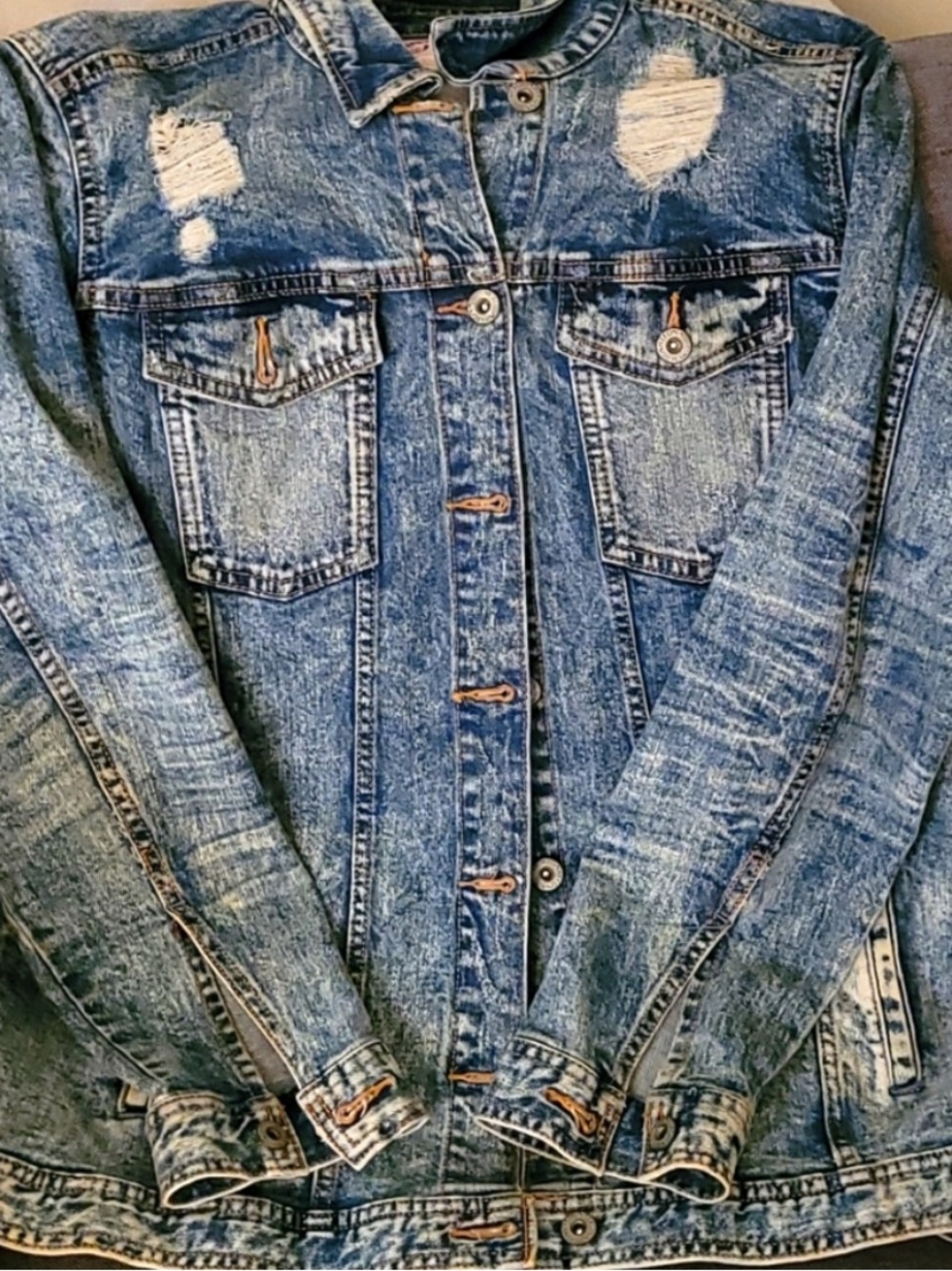 Arizona Love Distressed Blue Denim Jacket